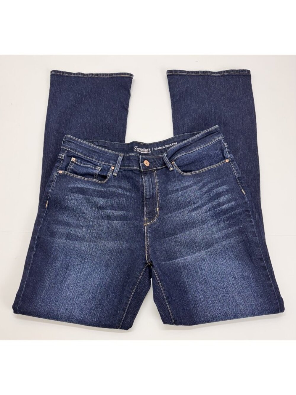 LEVI'S Womens Modern Bootcut Jeans Size 16L (34 x 32.5) Dark Wash Stretch